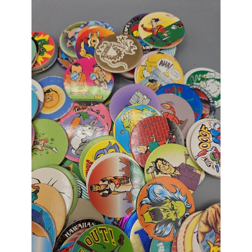 Vintage POGS Lot Of Over 320 Pieces W/ Slammers 90s Bart Jurassic Rangers Poison